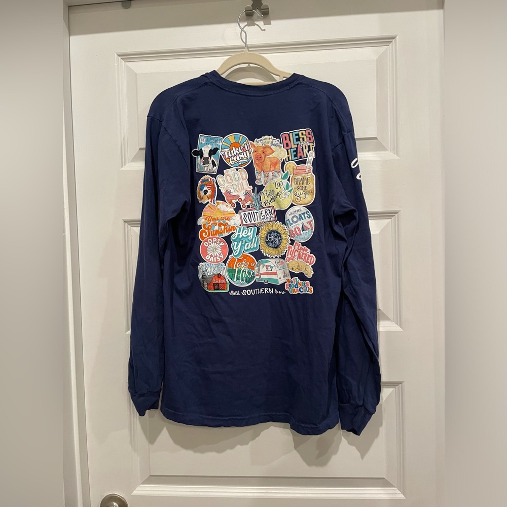 Southernology- Navy- Long Sleeve Tshirt- Size Medium